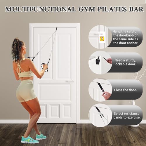 Pilates Bar Kit with Resistance Bands,Pilates Bar with Stackable Bands Workout Equipment for Legs,Hip,Waist and Arm,Exercise Fitness Equipment for Women & Men Home Gym Yoga Pilates - color: Dark Black