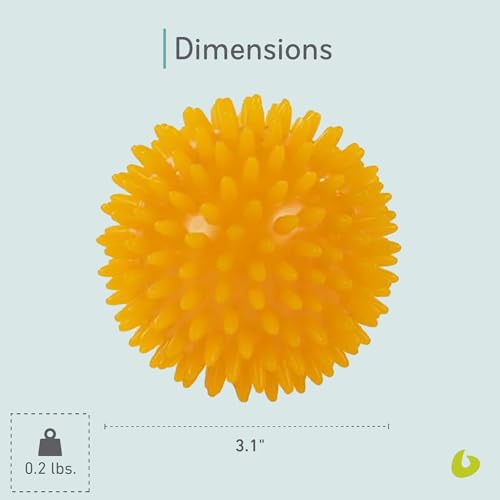 Soft-Spike Massage Ball, Trigger Point Therapy Ball for Muscle Tension Relief, Plantar Fasciitis, Myofascial Release, 8cm, Yellow - color: Yellow, size: 8cm