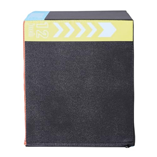 VEVOR 3 in 1 Plyometric Jump Box, Cotton Plyo Box, Platform & Jumping Agility Box, Anti-Slip Fitness Exercise Step Up Box for Home Gym Training, Conditioning Strength Training, Multiple Sizes, Black