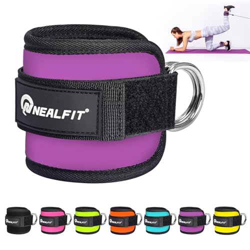 Ankle Strap for Cable Machine, Gym Ankle Cuff for Kickbacks, Leg Extensions, Glute Workouts, Booty Hip Abductors Exercise for Women and Men - color: Purple, size: Single