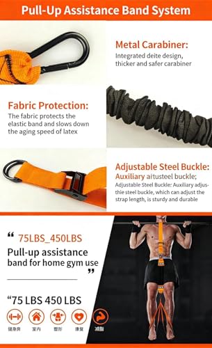Resistance Bands Set for Pull Ups and Stretching - Heavy Duty Exercise Bands with 5 Resistance Levels, Door Anchor, Handles, Ankle Straps - Home Gym Workout Equipment for Strength Training