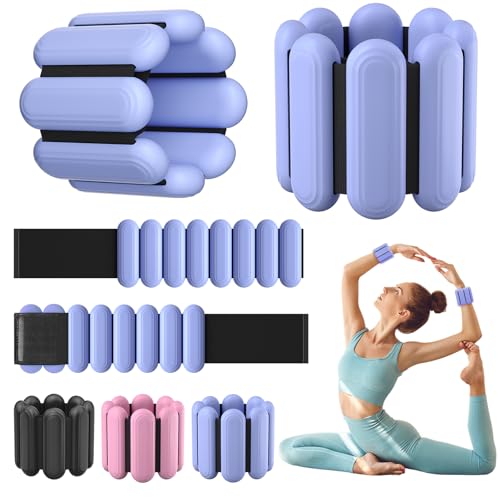 Wrist & Ankle Weights for Women, Wearable Strong Arm & Leg Weights Set of 2(1Lbs Each), Adjustable Ankle Weights for Walking, Yoga, Dance, Barre,Gym,Exercise,Pilates,Walking Running - color: blue