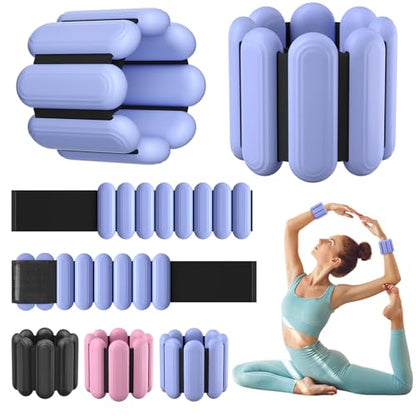 Wrist & Ankle Weights for Women, Wearable Strong Arm & Leg Weights Set of 2(1Lbs Each), Adjustable Ankle Weights for Walking, Yoga, Dance, Barre,Gym,Exercise,Pilates,Walking Running - color: blue