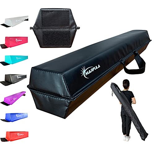 MARFULA Balance Beam - Folding Floor Gymnastics Equipment for Kids, Non Slip Base - 6 FT to 10 FT for Home Gym Use - color: Black, size: 6ft