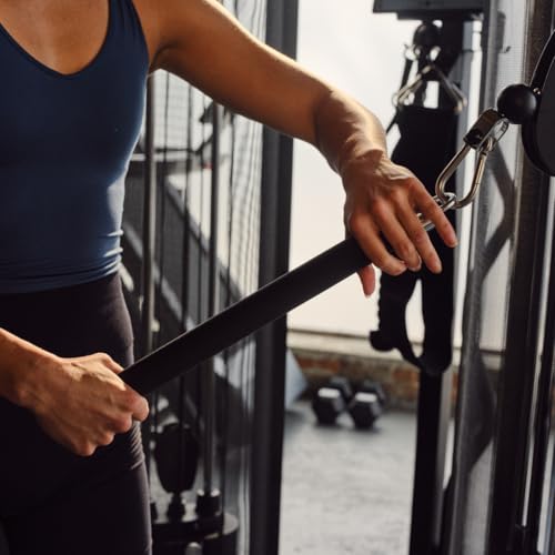 CENTR Cable Machine Attachments for Home Gyms & Functional Trainers Accessory Kit - LAT Pull Down Attachment, Triceps Rope, Curl Bar, Ankle Strap & More - Cable Machine Accessories - style: Sport Handle
