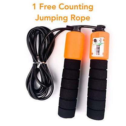 11 Pack Exercise Resistance Bands with Handles Exercise Stretch Fitness Home Set, With 5 Stackable Exercise Bands with Carry Bag, Handles, Legs Ankle Straps & Door Anchor, Automatic Counting Jump Rope