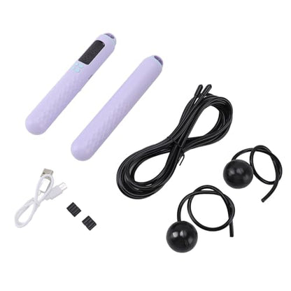 Jump Rope with Counter, Weighted Cordless Skipping Rope for Fitness, Rechargeable Ropeless Jump Rope with Digital Display for Men Women Kids Home Gym Cardio Training