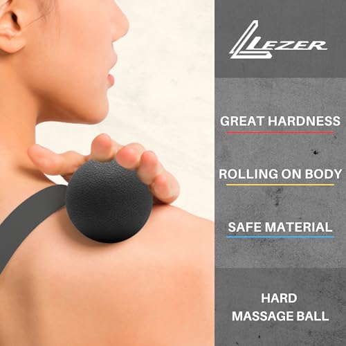 LEZER, Trigger Massage Point, Manual Massage Ball, Muscle Knots Relief Tool, Myofascial Release, Physical Therapy, Plantar Fasciitis, Set of 2 (Green Trigger and Black Ball) - style: 09 - Trigger Green + Hard Ball