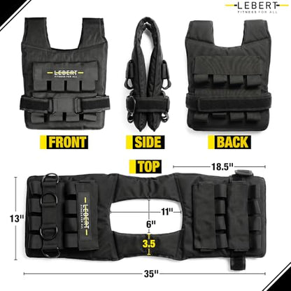 Lebert Fitness Adjustable Weight Vest for Strength Training & Fitness - color: 20LB