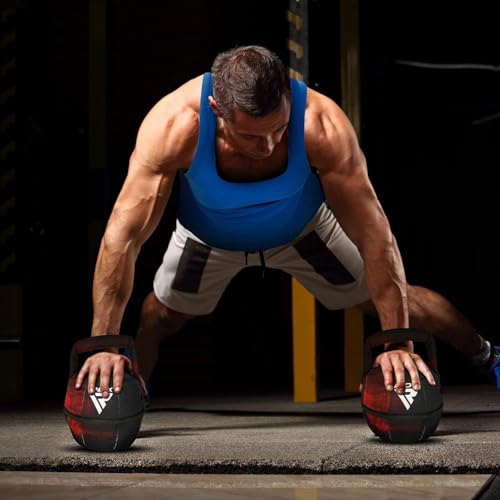 RDX Kettlebell Weights Sandbag with Handle, Fitness Strength Training Weight Lifting Bodybuilding Workout, Swings Squats Snatch Deadlift Thruster, Available In 4 6 8 10 12KG - color: FILLED BLUE, size: 10KG
