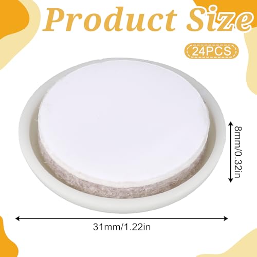 24 PCS Self-Stick Furniture Sliders, Reusable Round Glides Glider, 1-1/4" Furniture Sliders for Carpet & Hardwood Floors, Adhesive Carpets Slider for Moving Furnitures Protecting Carpet