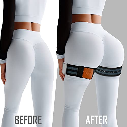 BFR Bands Blood Flow Restriction Bands - 2-Inch Booty Bands for Women Glute, Leg, and Thigh Workout - Occlusion Training Resistance Bands w/Elastic Strap and Buckle - (Set of 2)