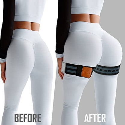 BFR Bands Blood Flow Restriction Bands - 2-Inch Booty Bands for Women Glute, Leg, and Thigh Workout - Occlusion Training Resistance Bands w/Elastic Strap and Buckle - (Set of 2)
