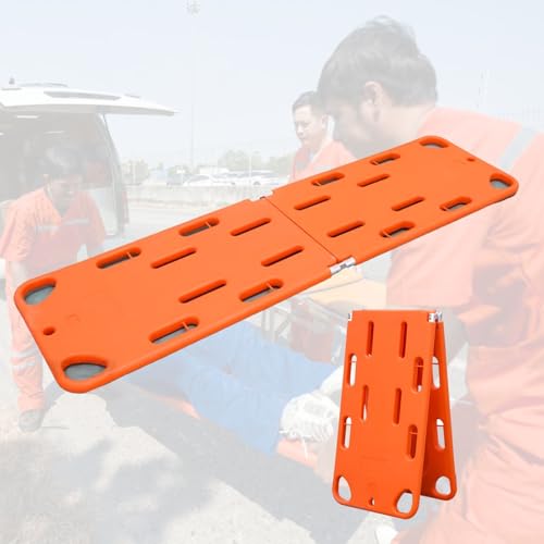 Foldable Spine Board Stretcher - Emerncy Backboard with Head Fixator & Cervical Collar for Patient Transport, Mcal Assi, Lifesaving Support & Water - color: Backboard