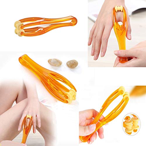 2 Finger Massager Roller & 5 Acupressure Rings - Arthritis Pain Relief & Trigger Finger Therapy Tool - Manual Hand Circulation Massagers for Carpal Tunnel, Rock Climbing Recovery & Gifts