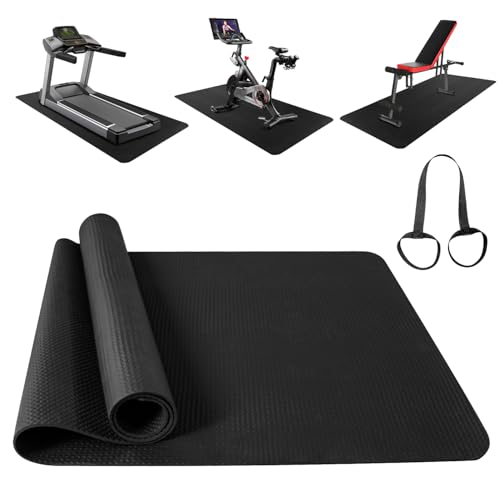 Bike Mat Compatible with Peloton Bike,Elliptical,Treadmill Mat, 6mm Thick, Under Exercise Bike Trainer Pad for Indoor Stationary Spin Bike Gym Equipment Hardwood Floor Carpet Protector - size: 1pcs: 29.5 * 60 inch