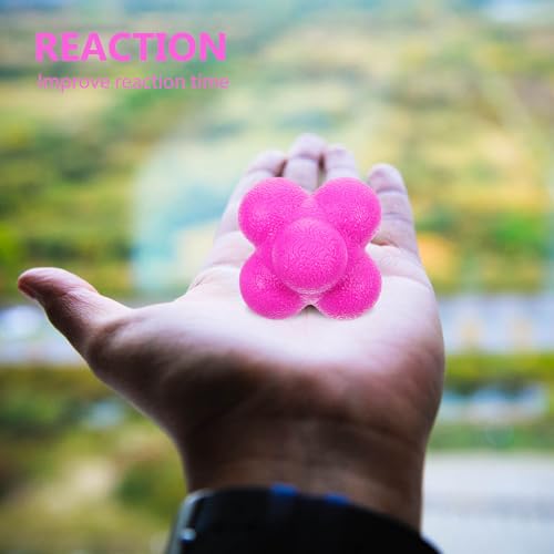 SOLUSTRE Hexagonal Reaction Ball 7cm Purple High Difficulty Silicone Agility Training Ball for Speed, Reflex, and Sports Fitness Exercises