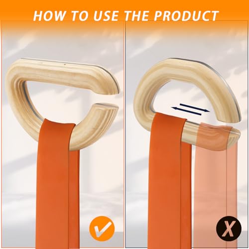 Lights Mountain Wooden Resistance Bands Handles Versatile Exercise Handles with Anti-Slip Grip Tapes for Elastic Band Workouts Home Gym Strength Training and Full-Body Workouts