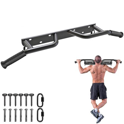 SELEWARE Heavy Duty Welded Pull Up Bar Wall/Joist/Ceiling Mount Chin Up Bar - color: C1: Black Wall Mount Pull Up Bar