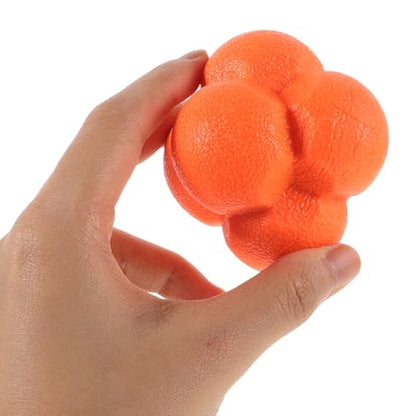 Cabilock Hexagonal Reaction Training Ball 7cm Orange Sports Reaction Ball for Hand-Eye Coordination and Agility Speed Reflex Training Baseball Basketball Equipment