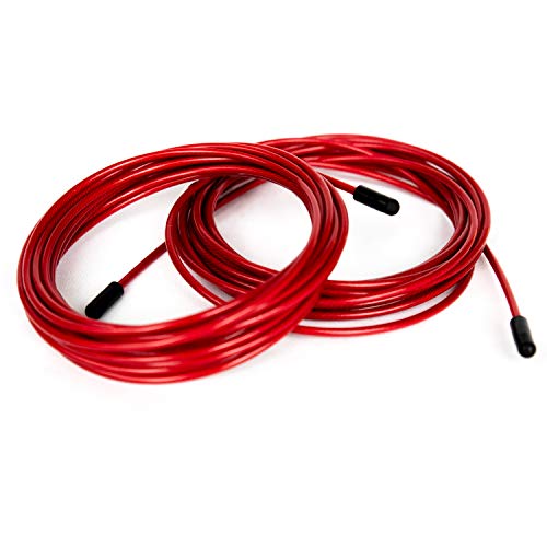 BRANK SPORTS® Pack of 2 Replacement Steel Ropes for all Jump Ropes | Length 12' | 2 Diameters and 7 Colors to Choose From | Replacement Bindings Included | Ideal for Advanced to Double Under