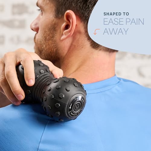 Lifepro 4-Speed Vibrating Massage Ball - Peanut Massager Combines a Lacrosse Ball with Vibrating Foam Roller | Vibration Roller for Recovery, Mobility & Deep Tissue Trigger Point Therapy (Black)