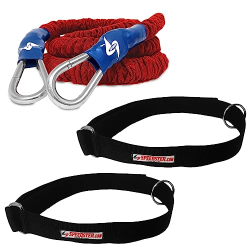 Dual Man Overspeed Trainer- Train 2 Athletes at one time for Both Speed and Overspeed- Includes Rocket Bungee Cord and Basic Belts