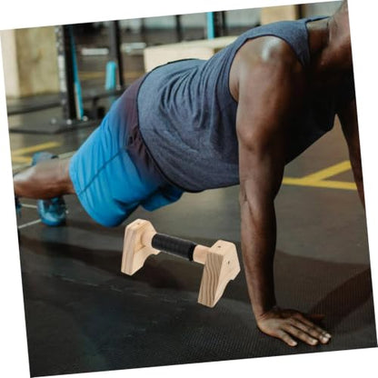 Wooden Push up Bars Parallettes Pushup Stands Beech Wood Non-slip Base Push up Handles for Men Women Home Gym Calisthenics Strength Training Equipment