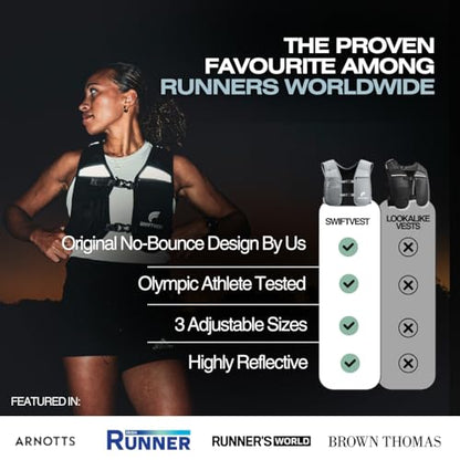 Running Phone Holder Vest with 500ml/17oz Water Bottle | Reflective Hydration Vest | Adjustable | Light | 6 Pockets for Running Accessories | Unisex