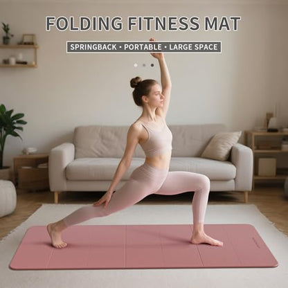 7-Fold Yoga Mat 70"x24" - 1/2 Inch Thick Folding Exercise Mat, Compact Non-Slip TPE Mat for Travel, Storage, Yoga & Home Gym, Lightweight & Portable