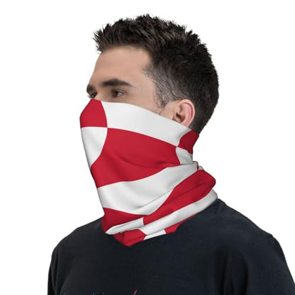 Greenland Flag Prints Multifunctional Sport Headband – Seamless Stretch Neck Gaiter for Hiking, Biking, Running & Outdoor Activities – Soft, Quick-Dry, No-Fade Design