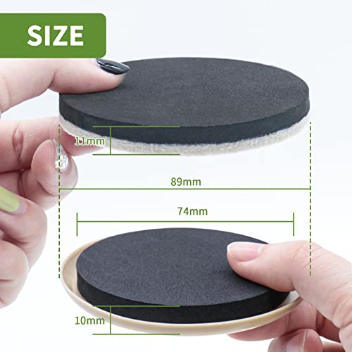 Furniture Sliders for Carpet and Hardwood, 8 PCS 3 1/2", Beige - size: Round 8 PCS 3 1/2'' Beige