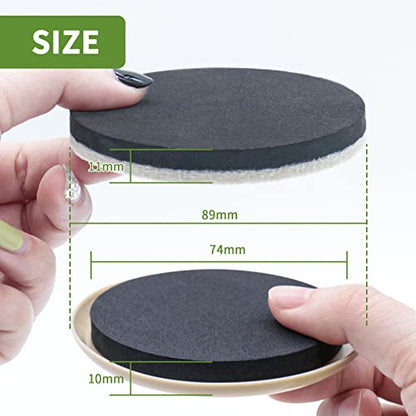 Furniture Sliders for Carpet and Hardwood, 8 PCS 3 1/2", Beige - size: Round 8 PCS 3 1/2'' Beige