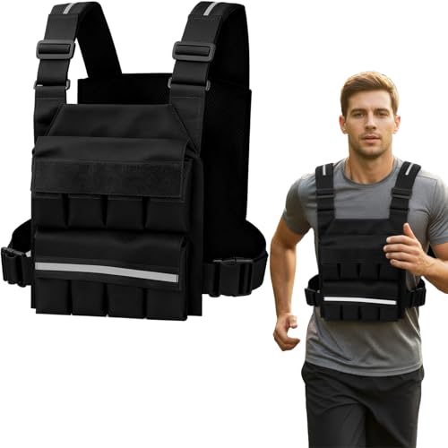 SUNRISING Weight Vest for Men Women，Adjustable Weighted Vests Strength and Endurance Training Fitness Workouts Tactical Running（Excluding Lead Blocks）