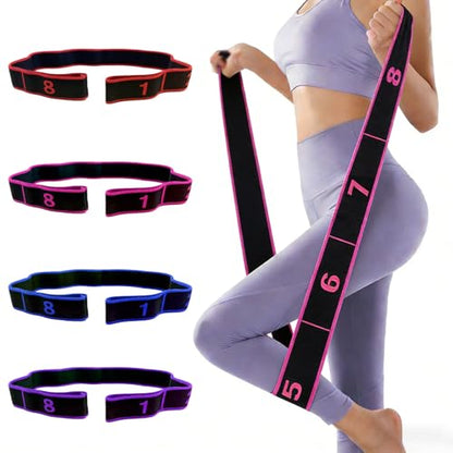 Fitness Resistance Band for Stretching and Yoga, Number Stretch Resistance Band with Clear Markings, 8-Section Elastic Training Bands - color: 3PCS