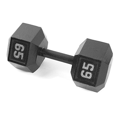 CAP Barbell Cast Iron Hex Dumbbell | Multiple Options - color: Black, Single, size: 65 lb
