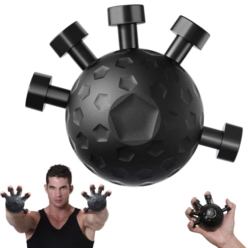 Grip Trainer - Adjustable Finger Grip for Hand and Forearm Strength Development for Musicians, Rock Climbers and Fitness Enthusiasts (Black)