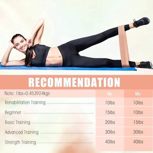 20 Pcs Resistance Bands Resistance Loop Exercise Bands Exercise Equipment Elastic Drag Ring for Women and Men Home Fitness, Gym, Yoga - color: Light Pink, style: 15-20 Lbs