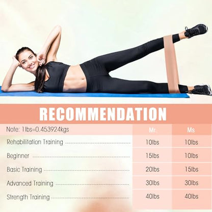 20 Pcs Resistance Bands Resistance Loop Exercise Bands Exercise Equipment Elastic Drag Ring for Women and Men Home Fitness, Gym, Yoga - color: Light Pink, style: 15-20 Lbs