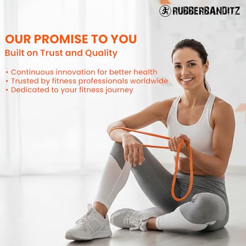 Rubberbanditz Pull Up Assist Resistance Bands Heavy Duty Loop Exercise Workout Bands for Powerlifting, Mobility, and Stretching - color: Black