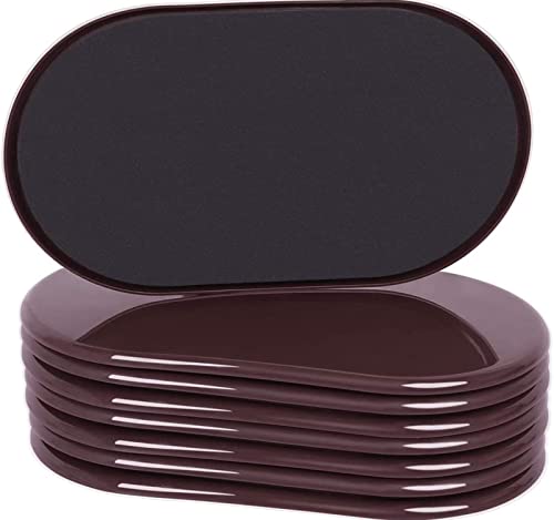 Ezprotekt Large Furniture Sliders for Carpet, 8 Pack 9 1/2" x 5 3/4" Heavy Duty Furniture Movers Sliders for Hardwood Floors, Reusable Oval Furniture Moving Pads, Protect Floor and Easily Move (Brown) - color: Brown, size: 9 1/2" x 5 3/4"