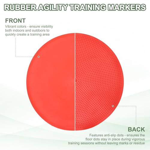 Spot Markers, Poly Spot Marker for Agility Training Floor Dots Non Slip Flat Field Cones for Soccer/Speed Training