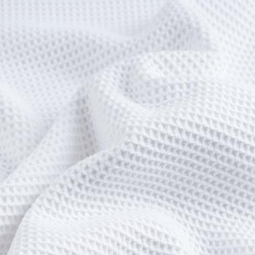 POLYTE 380 GSM Poly Blend Microfiber Quick Dry Waffle Bath Towel, 30x60 in - color: White