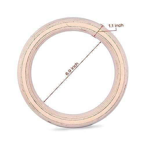 Garneck Gymnastic Rings Workout Rings Exercise Rings Fitness Ring Wooden - color: Multi