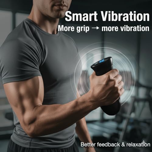 Digital Grip Strength Trainer, 0–440 lb Hand Gripper Strengthener with Real-Time Display (No Sound), 2 Modes: Test & Smart Vibration, Ergonomic Hand Grip & Forearm Strengthener, USB-C Rechargeable Hand Exerciser - color: Black