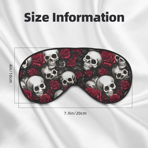 Skulls and Red Roses Sleep Mask Eye Mask with Adjustable Strap Eye Sleep Shade Cover Blocks Light for Women Men Airplane Travel Nap - color: Skulls and Red Roses