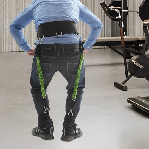 Vertical Jump Trainer Resistance Bands Set with 120lbs TPE Elastic Bands, Adjustable Waist & Ankle Cuffs for Basketball, Soccer, MMA Athletes, Coaches
