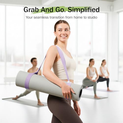 Yoga Mat Straps for Carrying, Adjustable Yoga Mat Carrier Sling Fits All Mats(Mat Not Included) - color: Light Gray, size: 72 inches