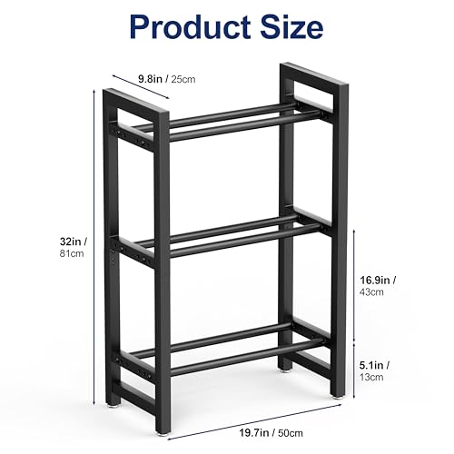 Dumbbell Rack 3-Tier 20 IN Length Adjustable Weight Rack For Home Gym Dumbbells Kettlebell (Rack Only)