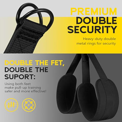 HOXWC Pull Up Assistance Bands, Adjustable Heavy Duty Resistance Band for Pull Up, 3 Pull Up Bands, Comfortable Fabric Feet/Knee Rest, Assistance Bands for Pull-Up, Home Fitness, Body Stretching - color: Black